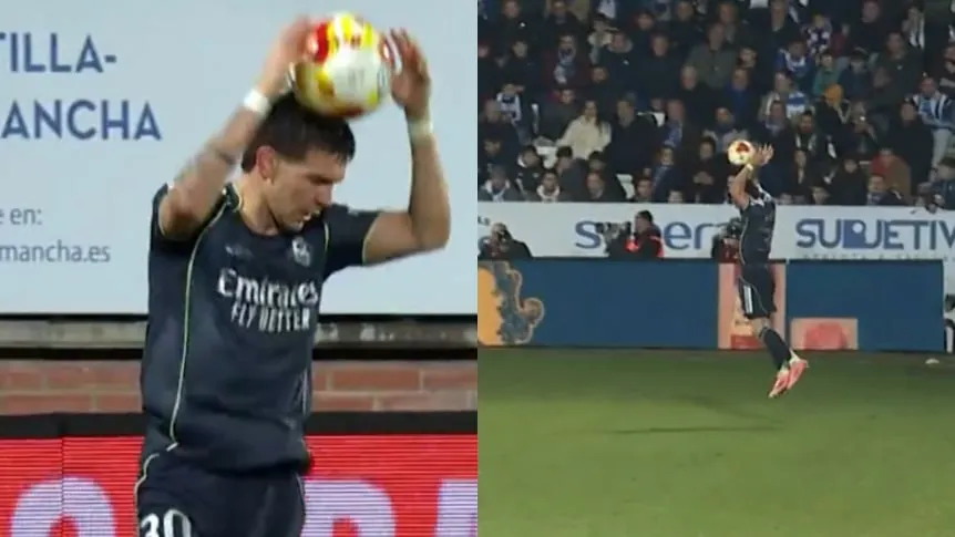 Franco Mastantuono genera polémica por agarrar el balón con las manos