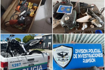 Desbaratan una organización que robaba y adulteraba motos en Rawson y Trelew