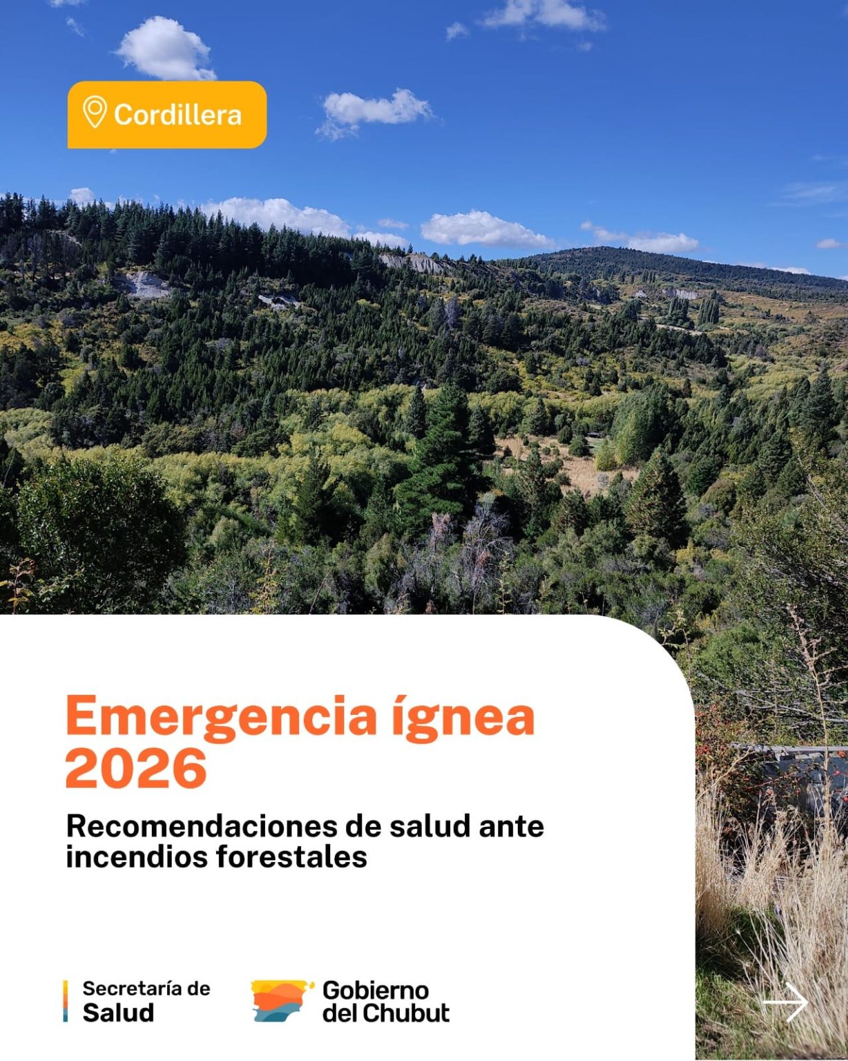 La Secretaría de Salud de Chubut difundió recomendaciones para proteger la salud ante humo, agua y efectos emocionales