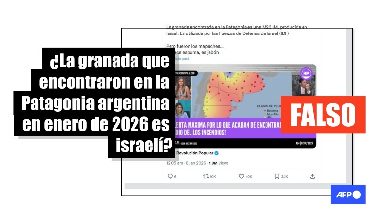 La granada hallada en la Patagonia argentina en enero de 2026 es de fabricación nacional, no israelí La granada hallada en la Patagonia argentina en enero de 2026 es de fabricación nacional, no israelí