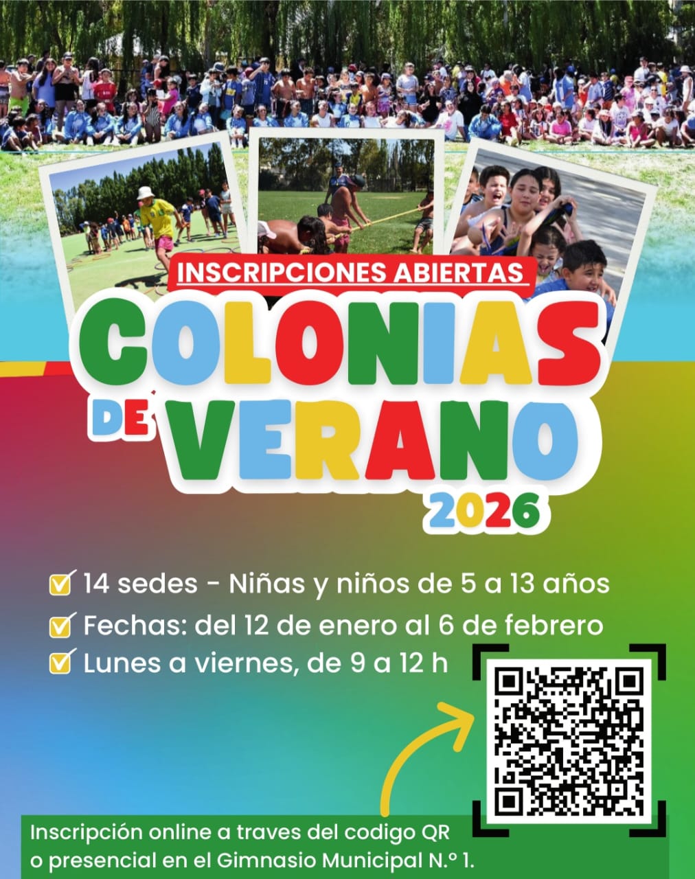 Trelew abre inscripciones para Colonias de Vacaciones y programas de verano 2026