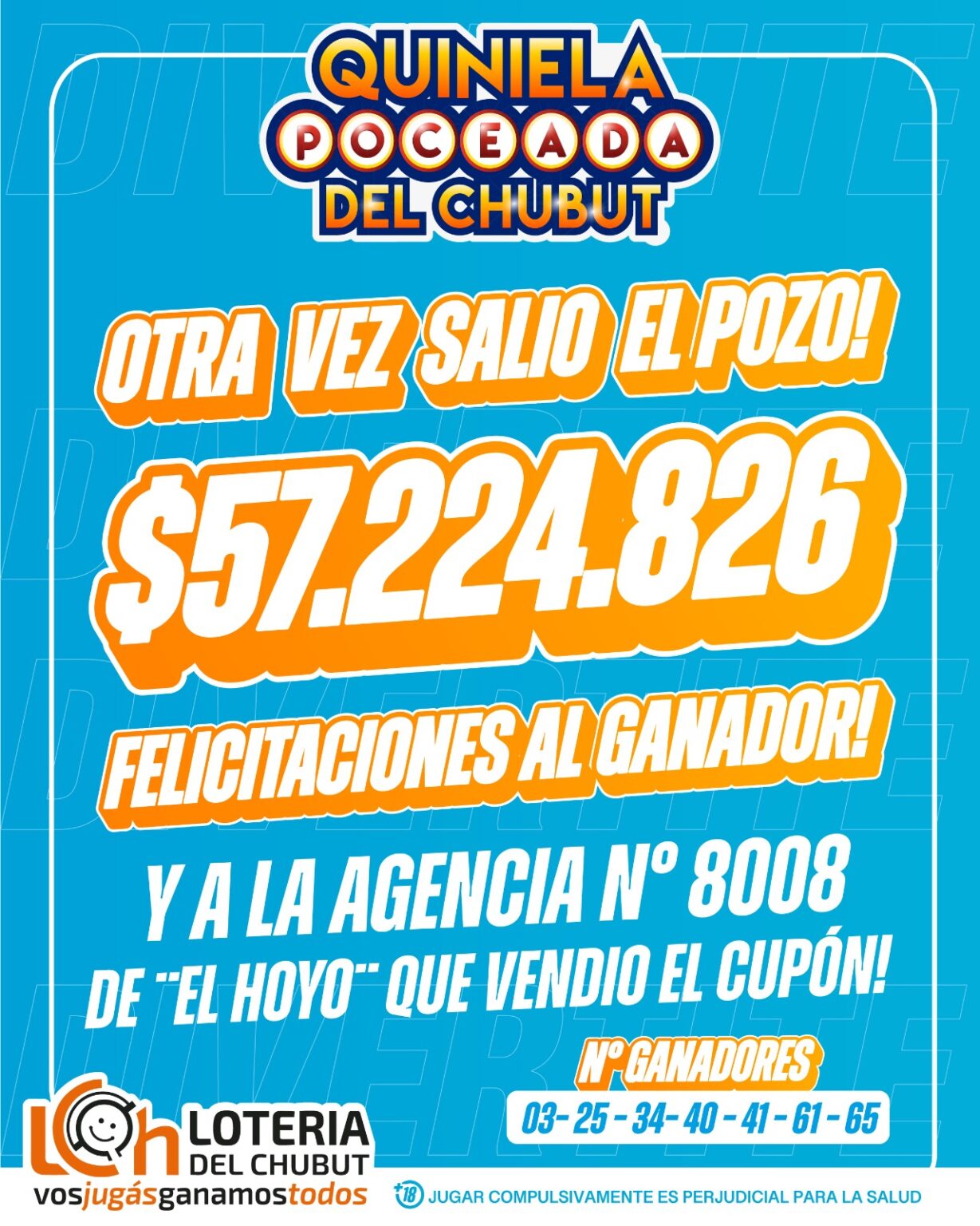La Poceada del Chubut vuelve a hacer historia: más de $57 millones para un ganador en El Hoyo
