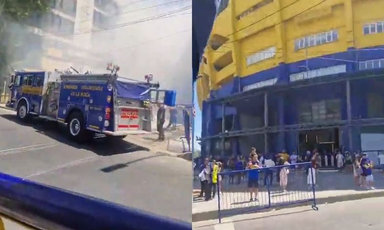 Incendio frente a La Bombonera: 5 heridos y operativo de emergencia
