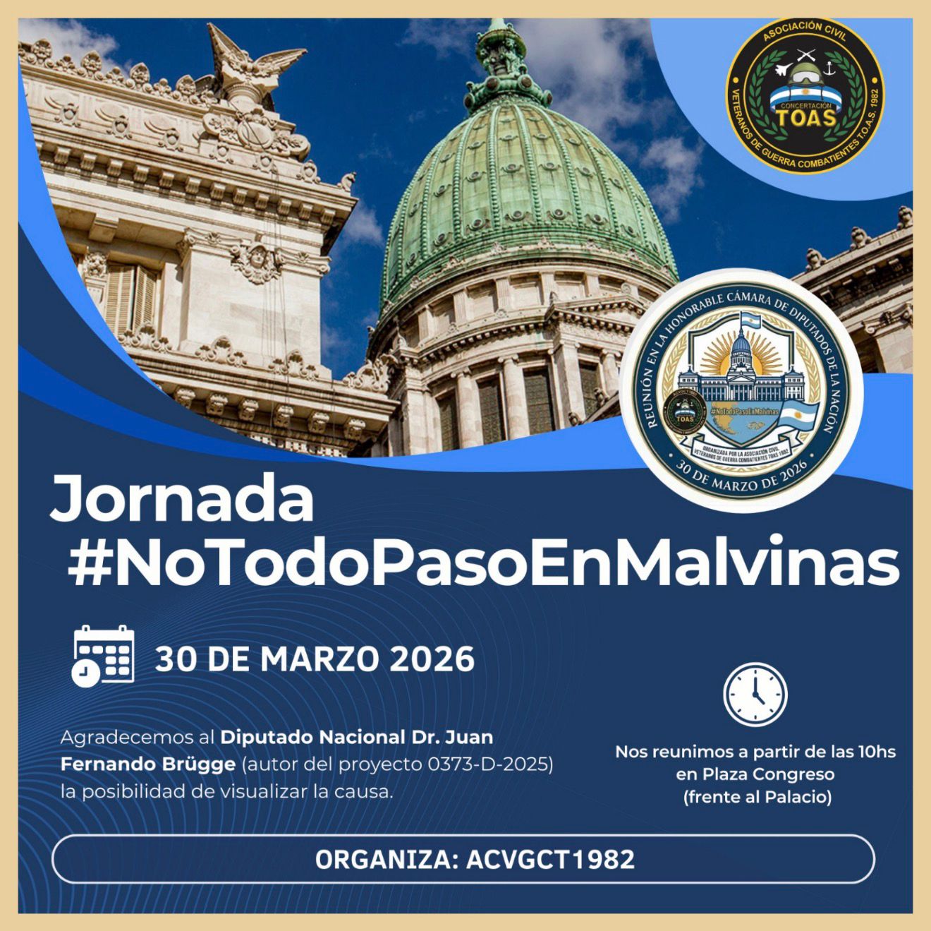 Malvinas: Con la participación de un excombatiente británico, se expondrá documentación clasificada en el Congreso