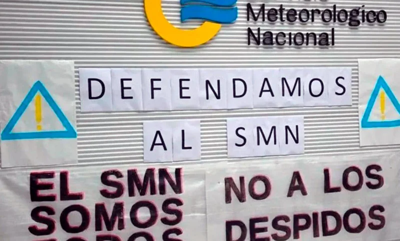 Los trabajadores del Servicio Meteorológico Nacional iniciaron un paro total por el despido de 240 empleados