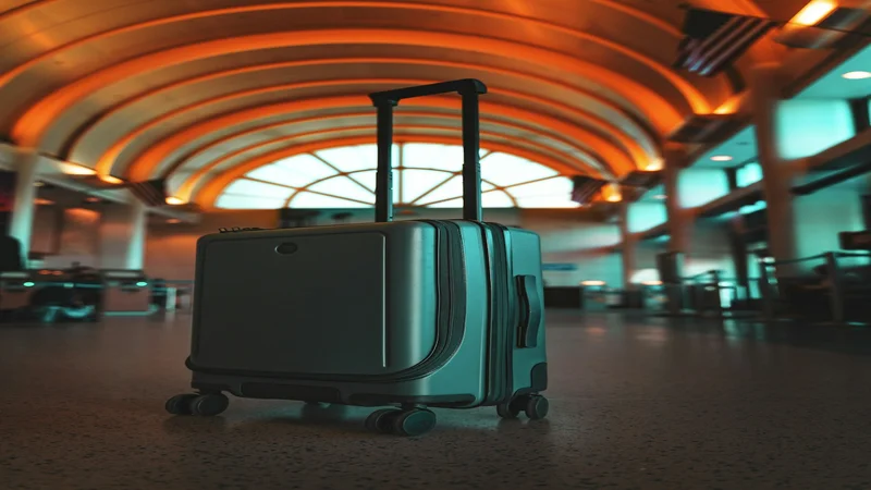 Valija de mano o carry on en un aeropuerto