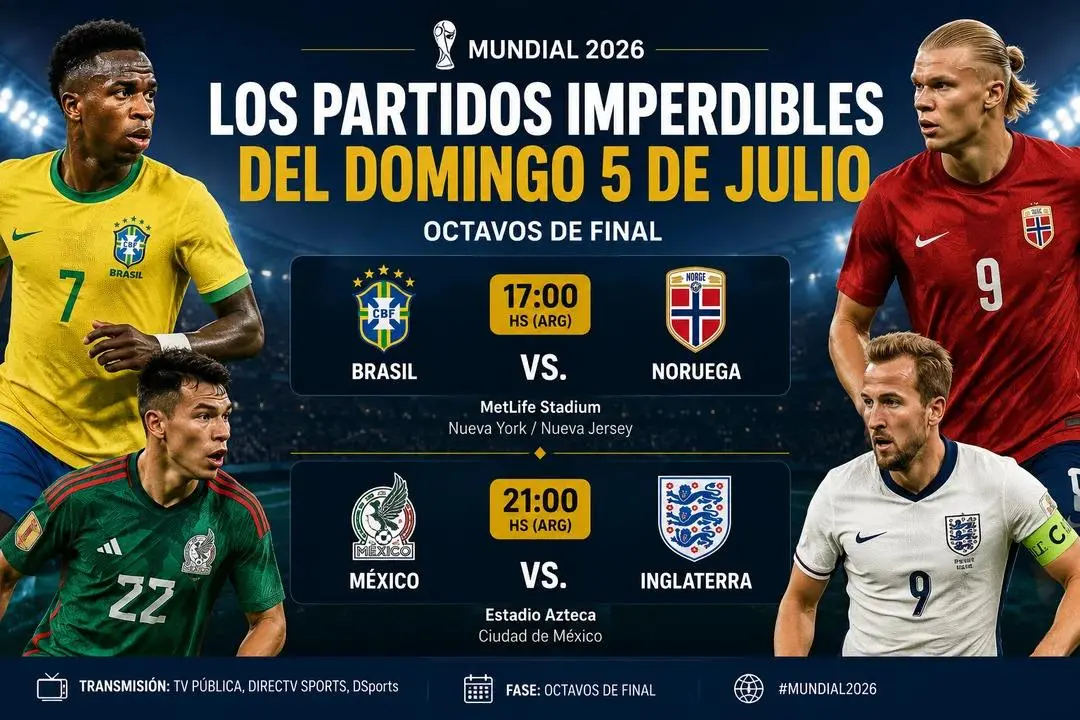 Cruce electrizante este domingo: Brasil vs Noruega y México vs Inglaterra por octavos