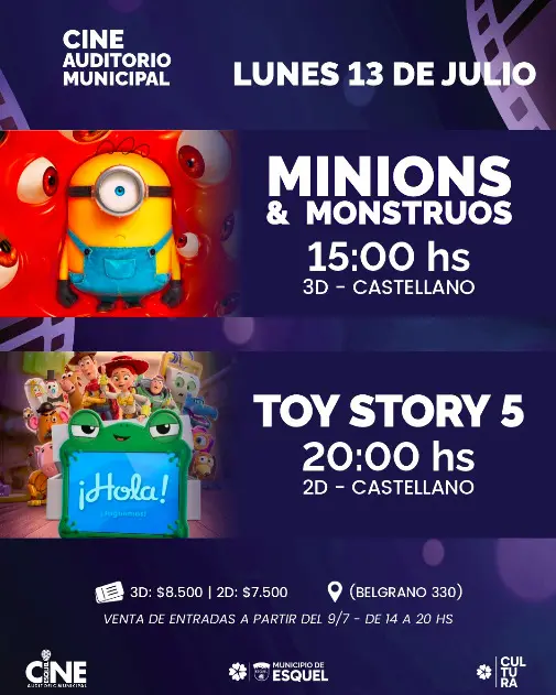 Vacaciones de invierno: el Auditorio Municipal ofrece cinco funciones de cine para disfrutar en familia