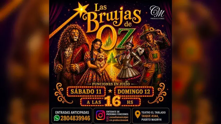Se estrena Las Brujas de Oz en Puerto Madryn