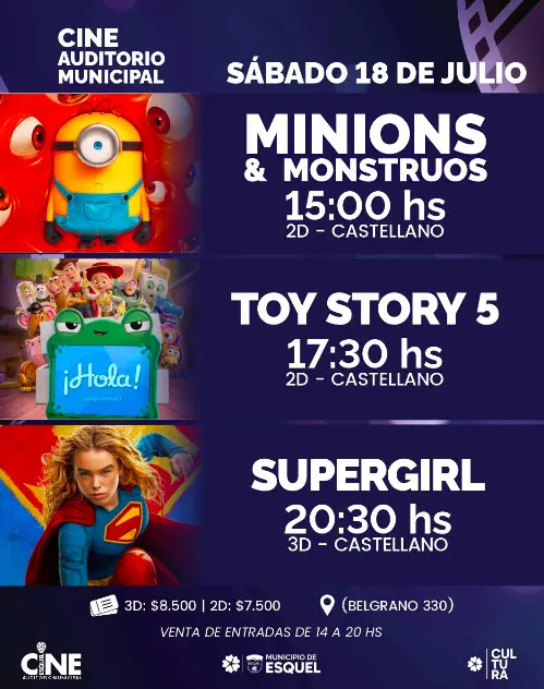 Vacaciones de Invierno: el Cine Municipal presenta tres funciones este sábado y estrena Supergirl