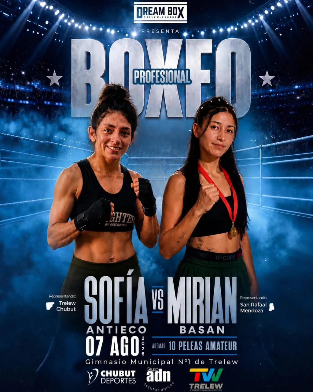 Boxeo profesional: El Municipio de Trelew acompaña el debut de Sofía Antieco