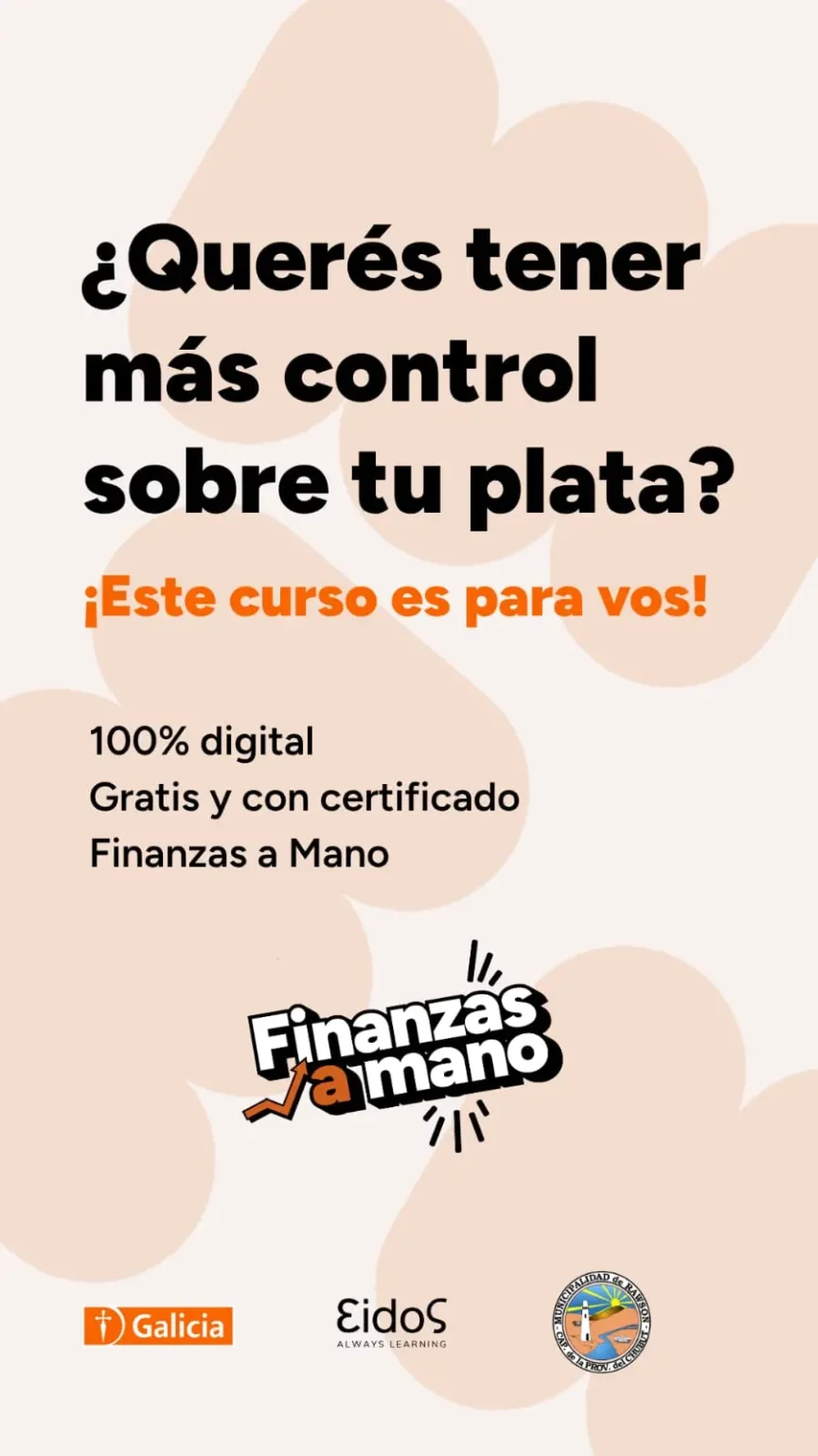 «Finanzas a Mano»: Rawson abrió la inscripción para un curso gratuito de educación financiera para jóvenes