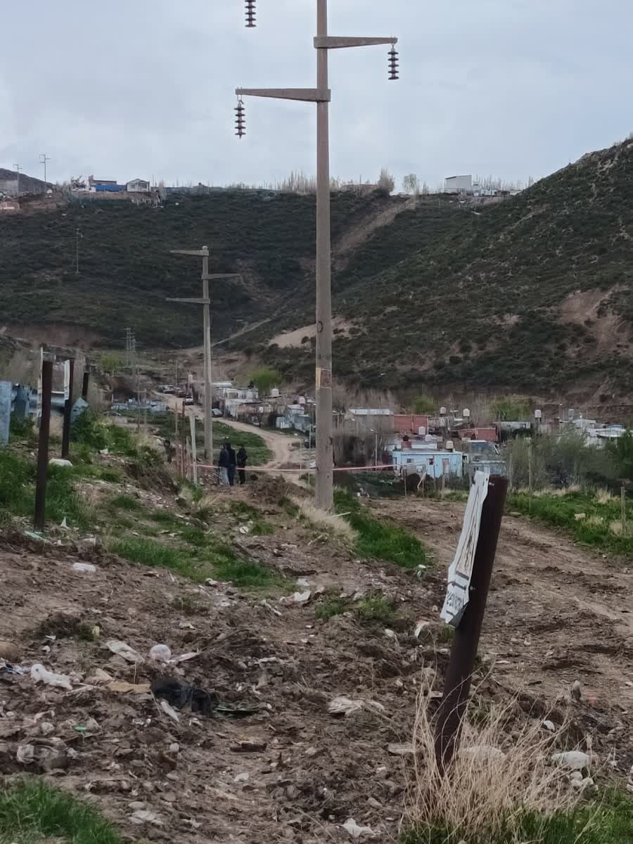Poste de luz de hormigón en una zona descampada