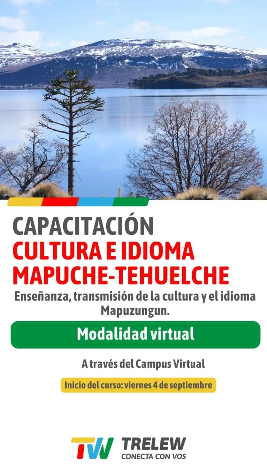 Trelew ofrecerá una capacitación virtual en cultura e idioma Mapuche-Tehuelche