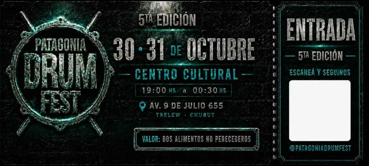 Llega la 5.ª edición del Patagonia Drum Fest a Trelew: fecha, sede y entrada solidaria