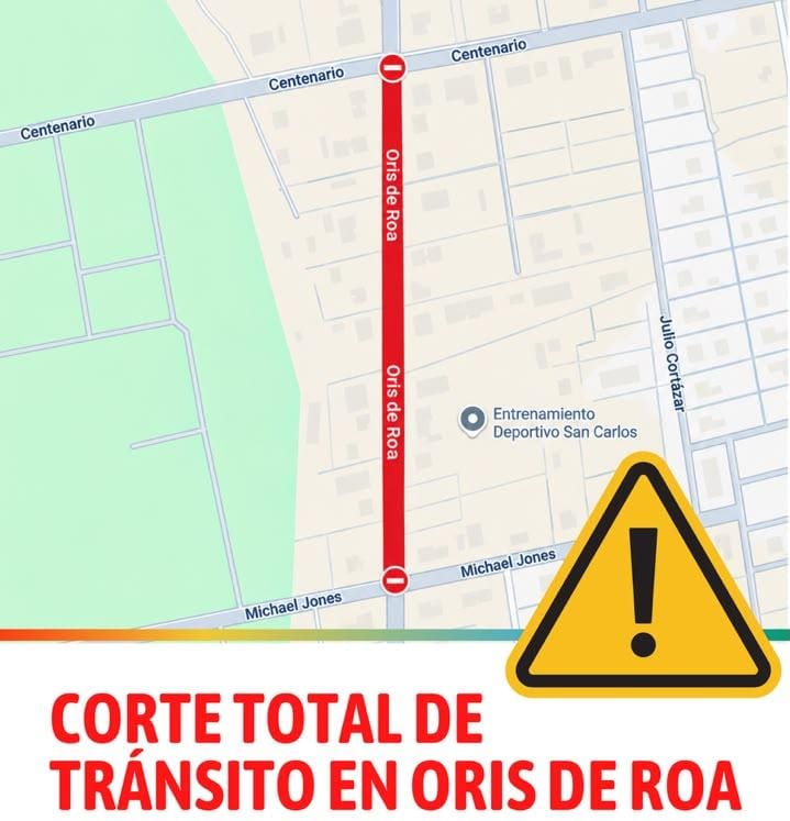 Obras en Trelew: cortan la avenida Oris de Roa entre Michael Jones y Centenario y no habrá colectora