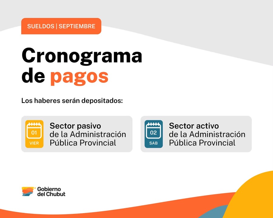 Placa informativa del Gobierno del Chubut