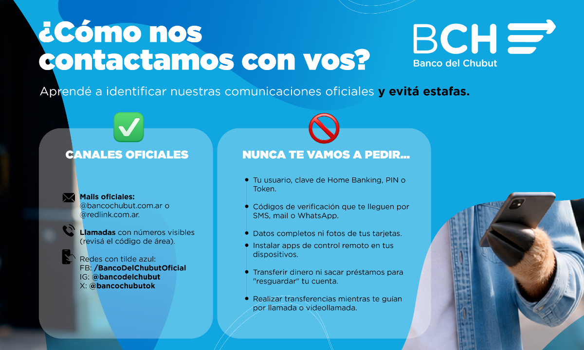 Banco del Chubut: cómo reconocer sus canales oficiales