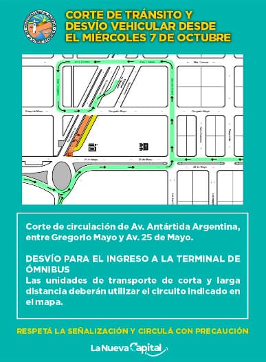 Rawson: Corte total en avenida clave y desvíos desde mañana