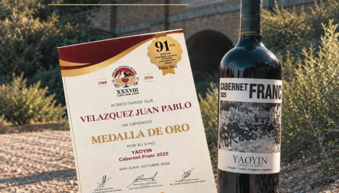¡Orgullo chubutense! Vino de Gaiman ganó la Medalla de Oro nacional
