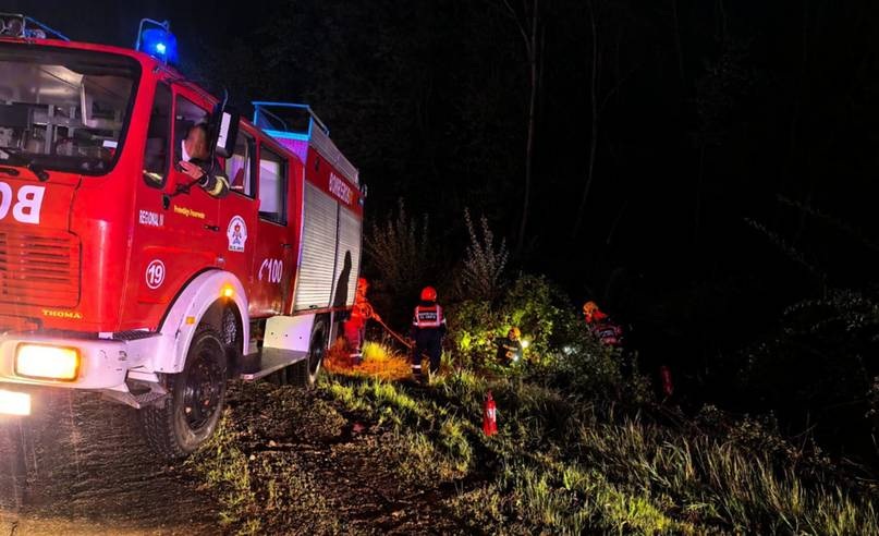 ¡Susto nocturno en la Ruta 40! Auto despistó cerca de El Pedregoso